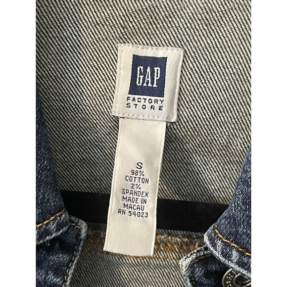 Y2K Gap Jacket Adult Small Blue Denim Trucker Button Up Casual Women - Picture 3 of 7